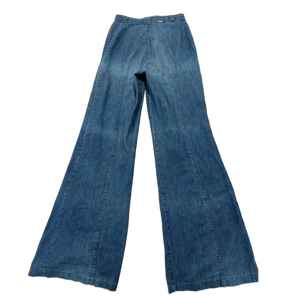 RARE Authentic 70s Dittos Jeans Saddleback Dark Denim Bellbottoms - Picture 1 of 11